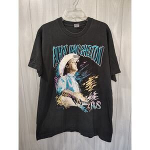 VTG Ricky Van Shelton Single Stitch Men's Black 2-Side Concert T-Shirt 1990 XL